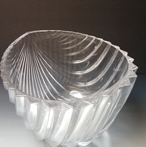 Vintage MCM Crystal Salad Bowl Thick With Panels, Silver  Cut Crystal salad bowl mcm 60s